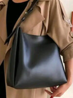 Leather Tote Bag For Women black 1